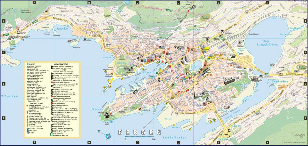 μπέργκεν, Νορβηγία χάρτη της πόλης