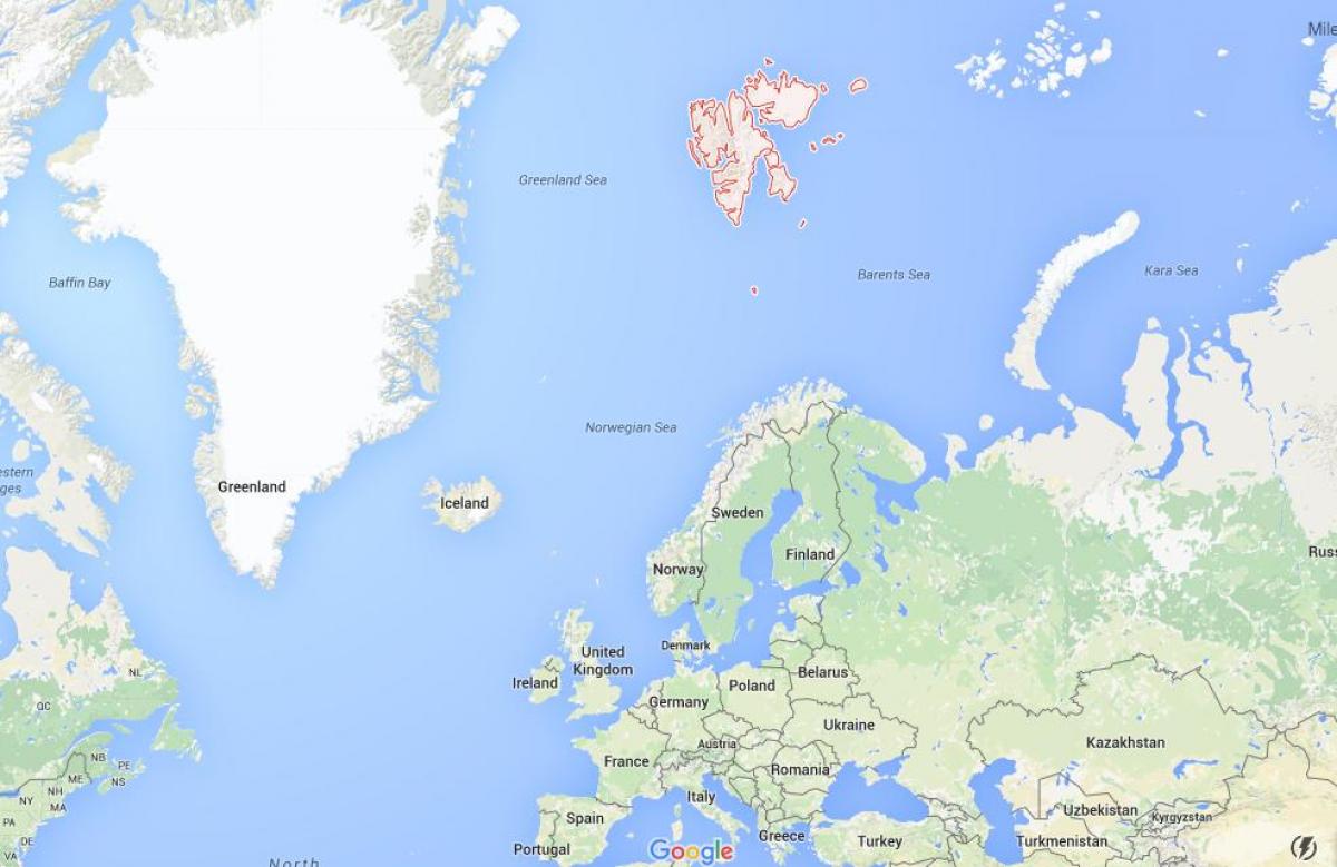 spitsbergen Νορβηγια χάρτης
