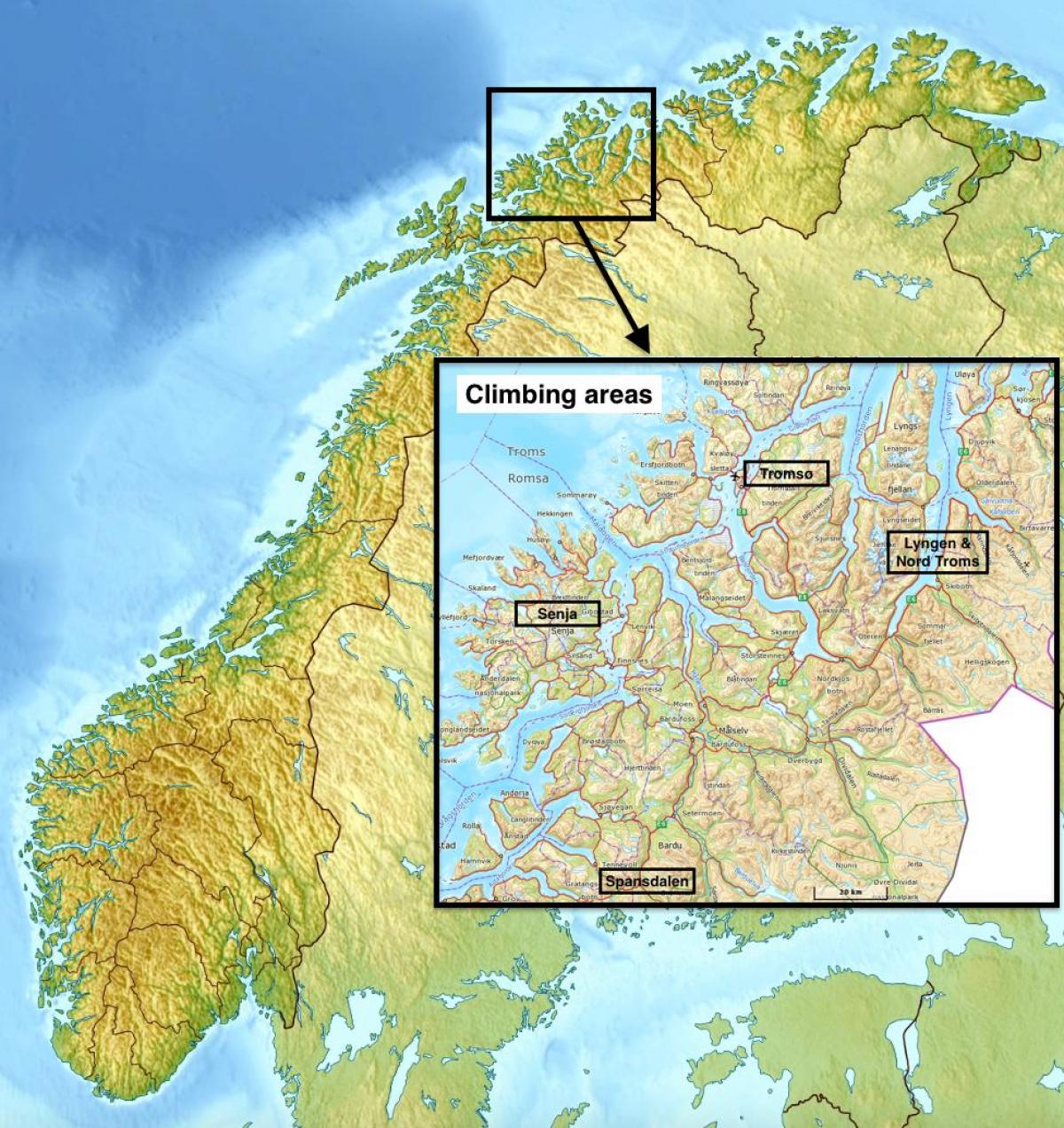 tromsø της Νορβηγίας χάρτης