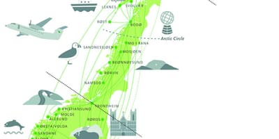 Χάρτης της Νορβηγίας στα αξιοθέατα