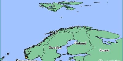 Χάρτης stavanger της Νορβηγίας
