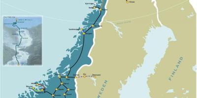 Νορβηγία σιδηροδρομικό χάρτη