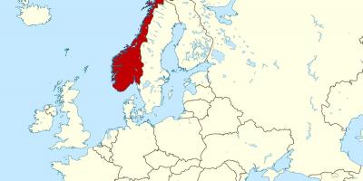 Χάρτης της Νορβηγίας και της ευρώπης