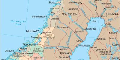 Ένα χάρτη της Νορβηγίας